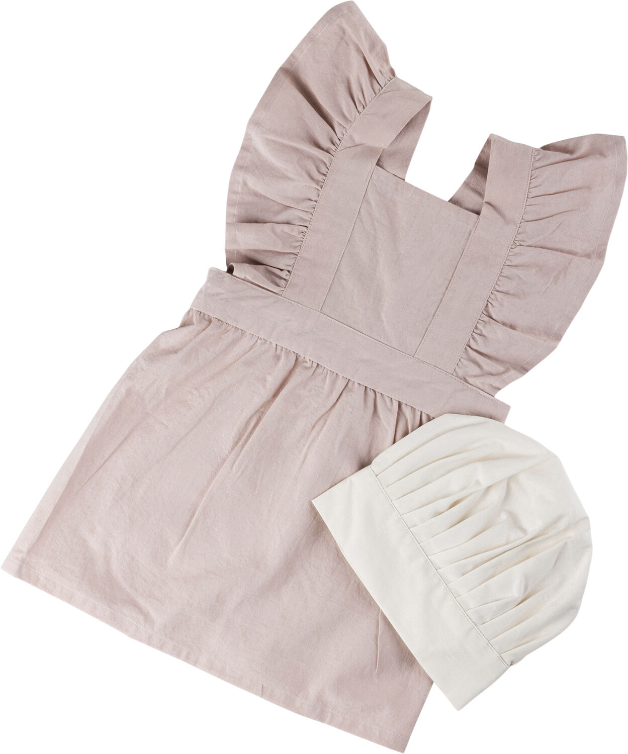 Brneforklde m/kokkehue, dusty pink/classic white