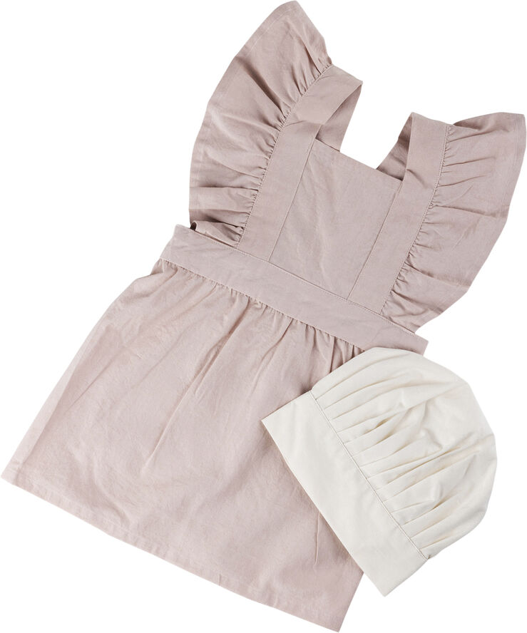 Brneforklde m/kokkehue, dusty pink/classic white