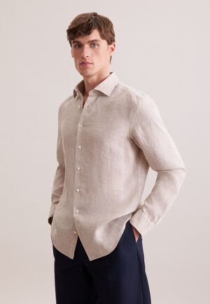 Linen shirt Slim 1/1 Kent-Collar Uni
