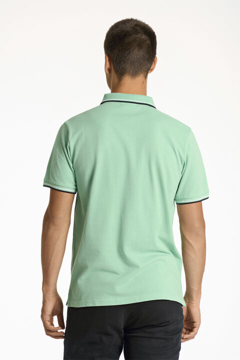 Polo shirt w. contrast piping