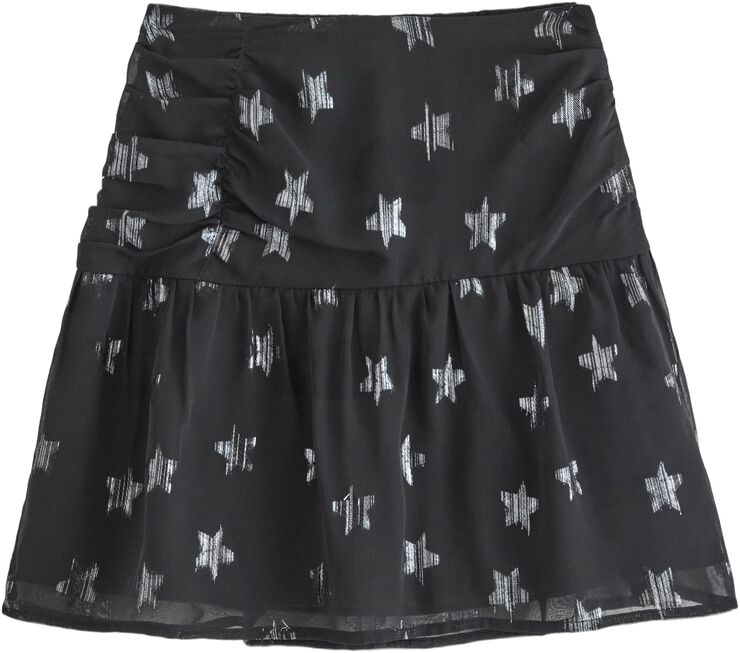 Lett skjørt i chiffong med stjerner