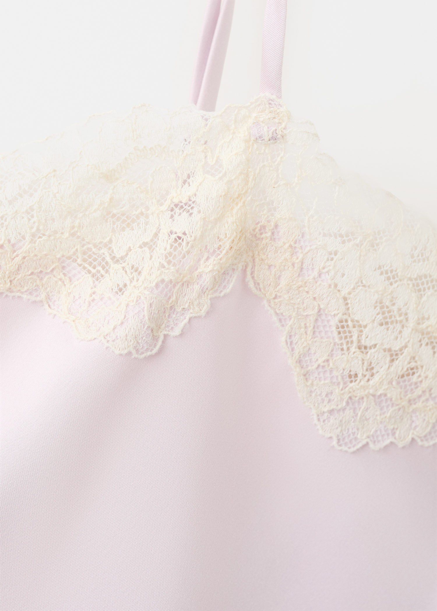 Lace detail satin top