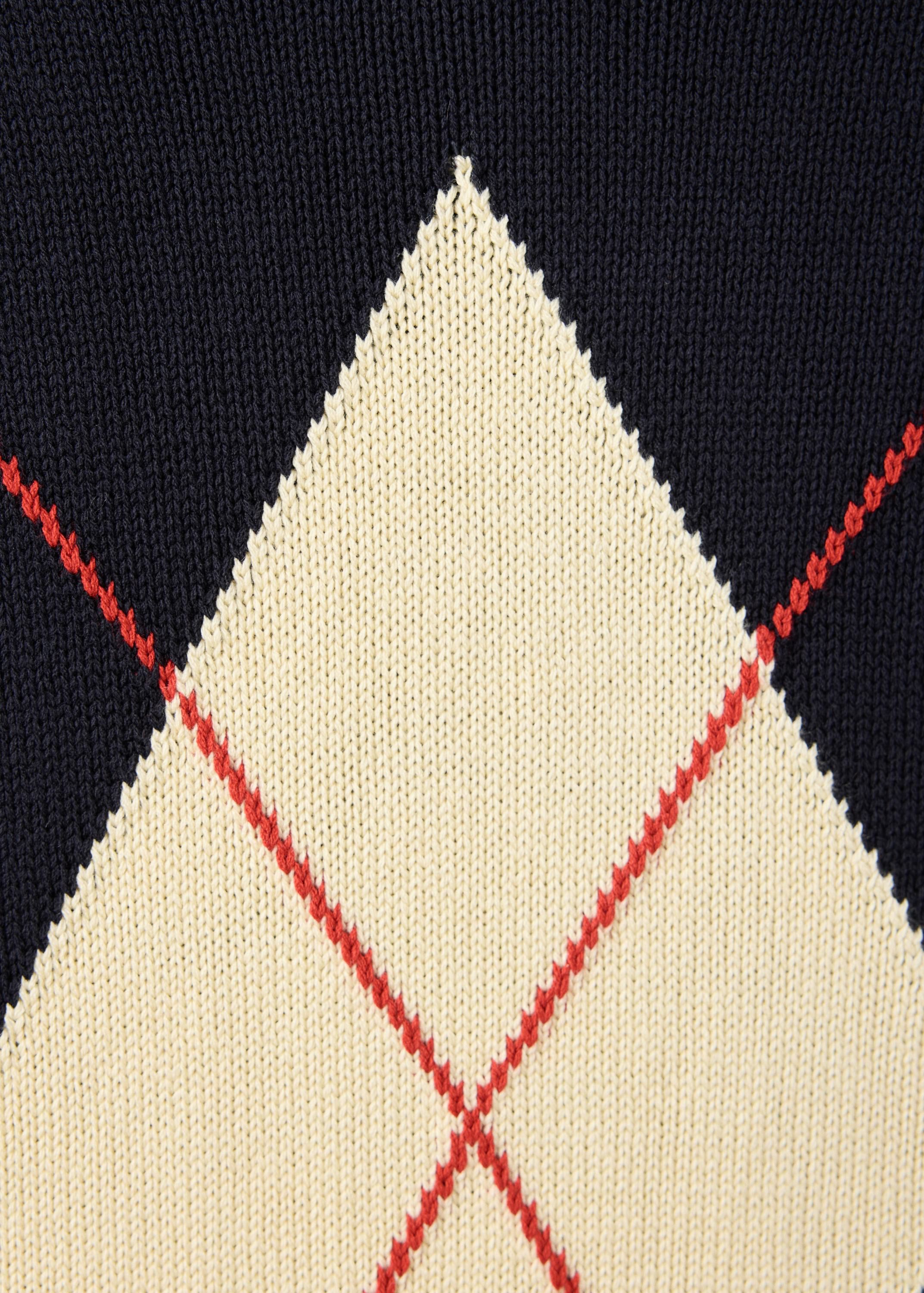 Polo neck argyle jumper