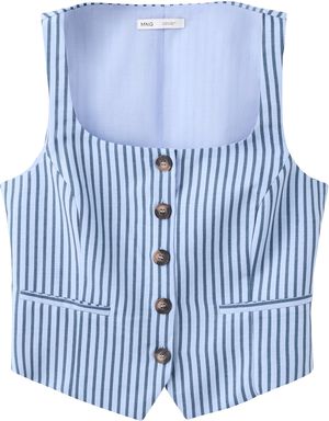 Striped button waistcoat