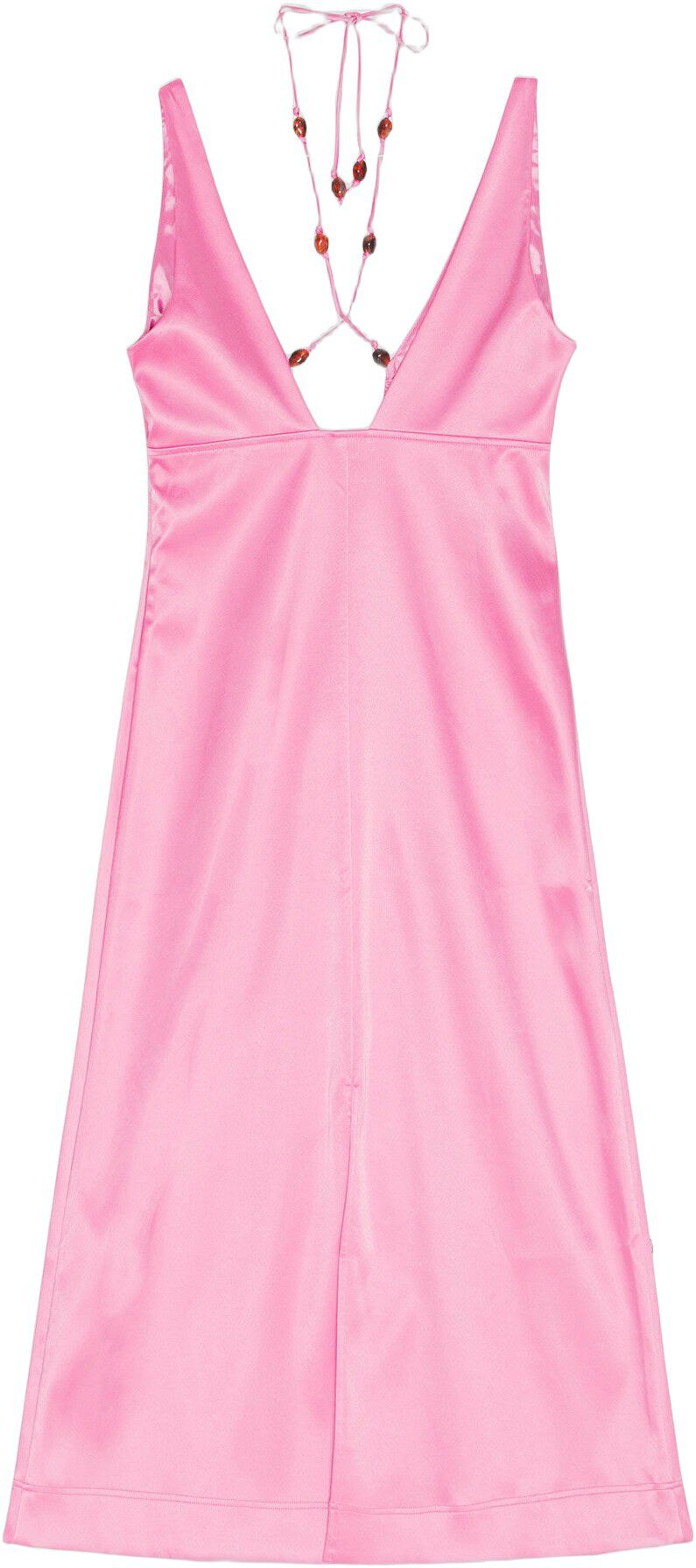 Double Satin Halter-Neck Dress