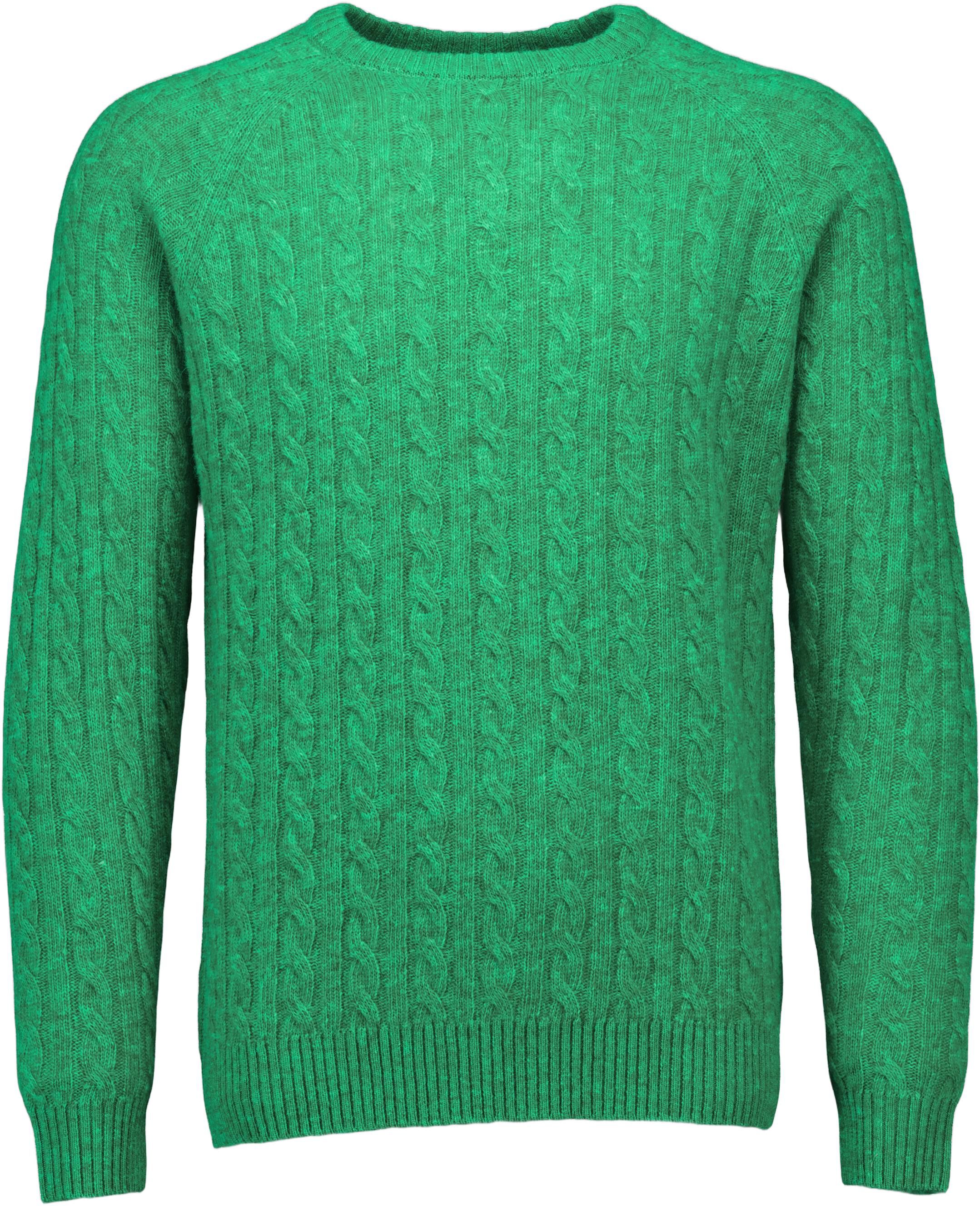 Lambswool raglan cable o-neck