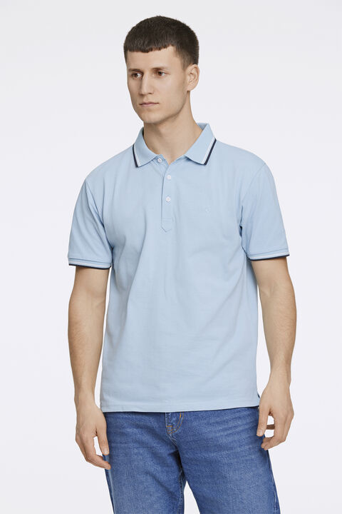 Polo shirt w. contrast piping