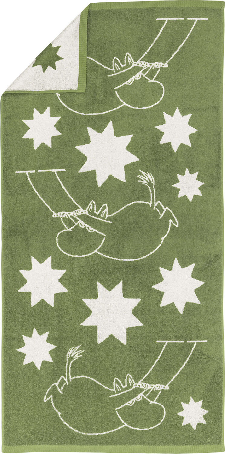 Moomin Arabia badeh&aring;ndkl&aelig;de 70x140, Stjerner gr&oslash;n