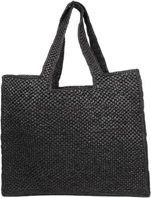 RIVABELLA - LARGE - WOVEN HANDBAG WITH LEATHER HANDLE