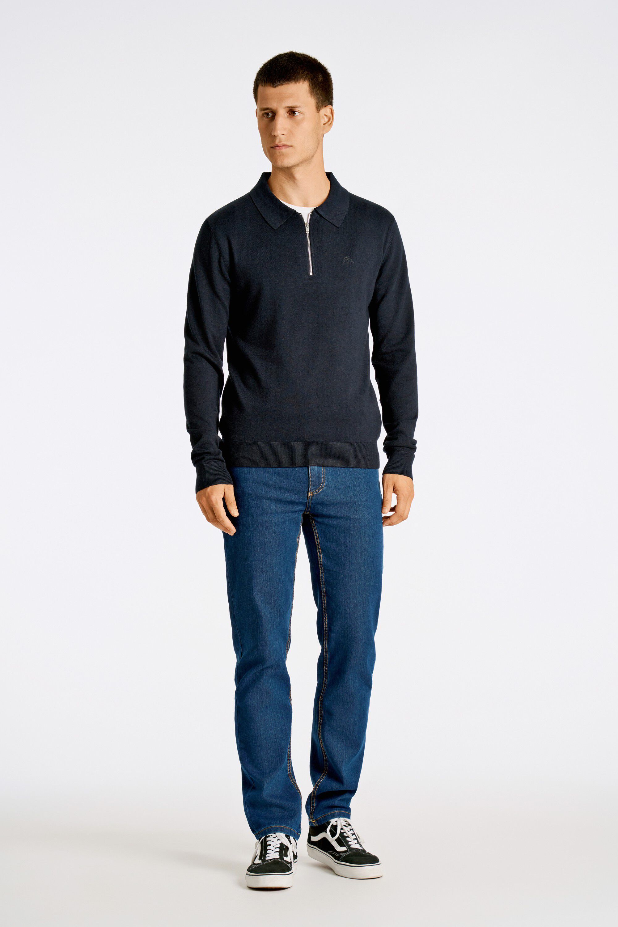 Ecovero L/S zip polo