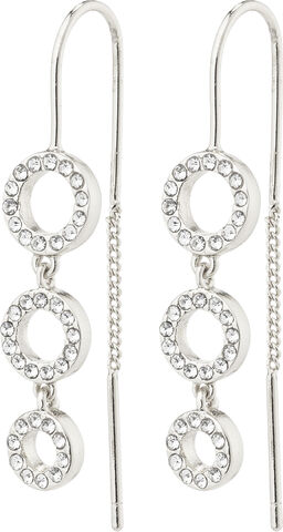 ROUGE recycled crystal chain earrings silver-plated