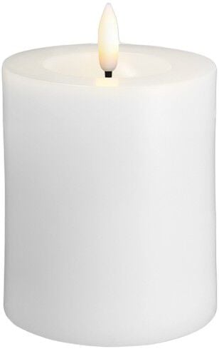 Moods & More - LED Pillar Candles, Silk, Melted, Classic whi
