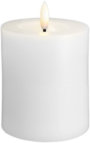 Moods & More - LED Pillar Candles, Silk, Melted, Classic whi