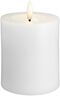 Moods & More - LED Pillar Candles, Silk, Melted, Classic whi