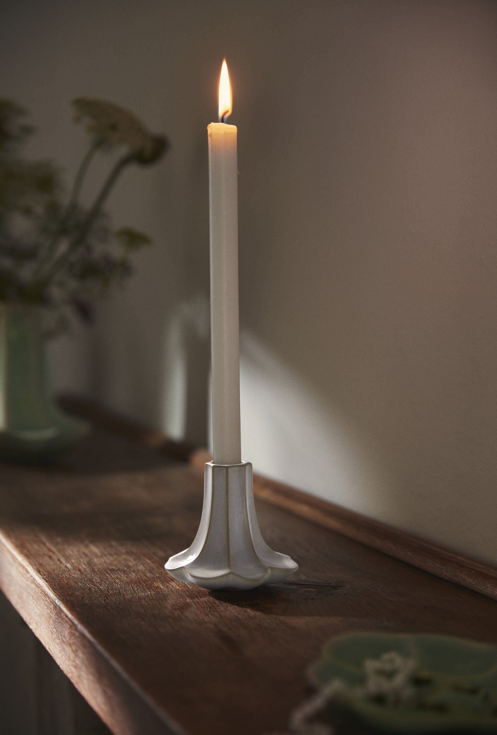 Kantarel Lysestage H10 cm sand