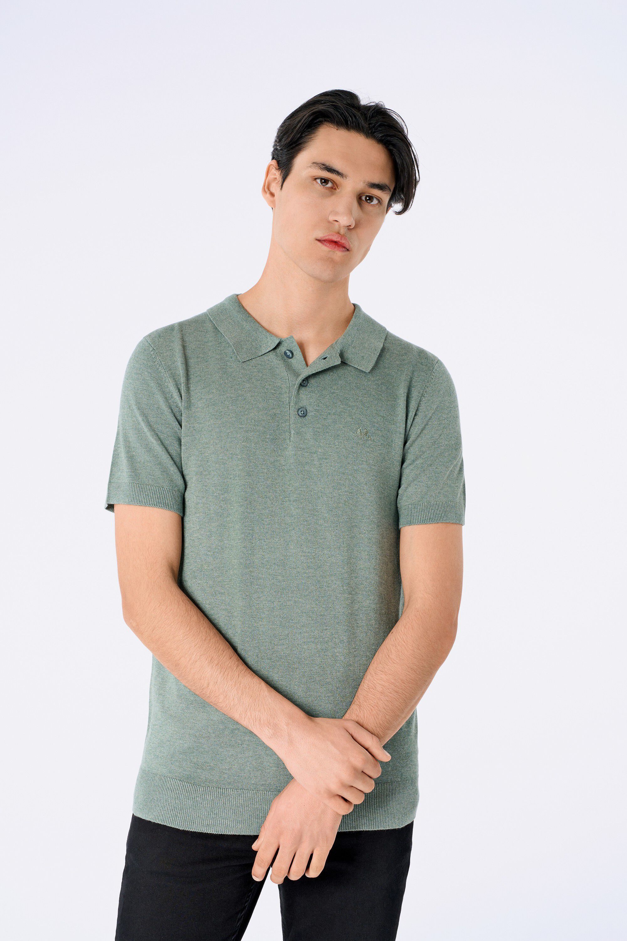 Ecovero S/S polo knit
