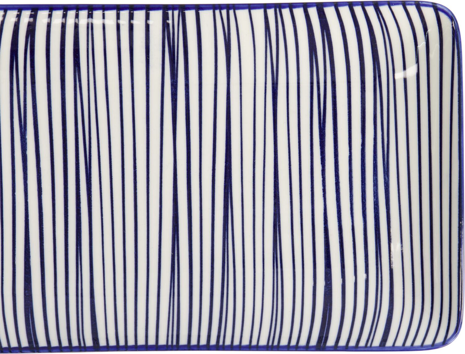 Nippon Bl&aring; plade rektangel 21x13,5cm Linjer