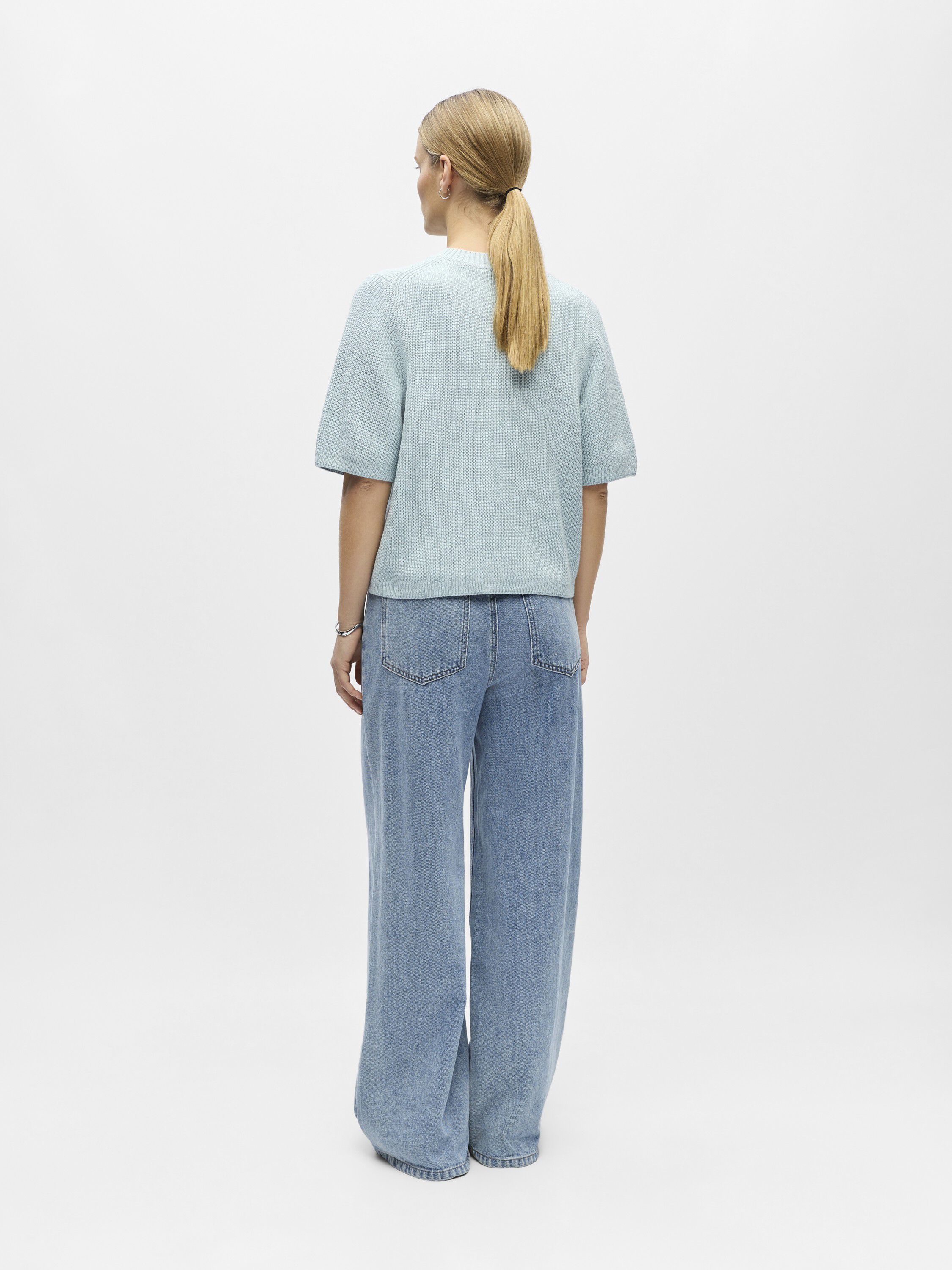 OBJFLO S/S RE KNIT PULLOVER NOOS