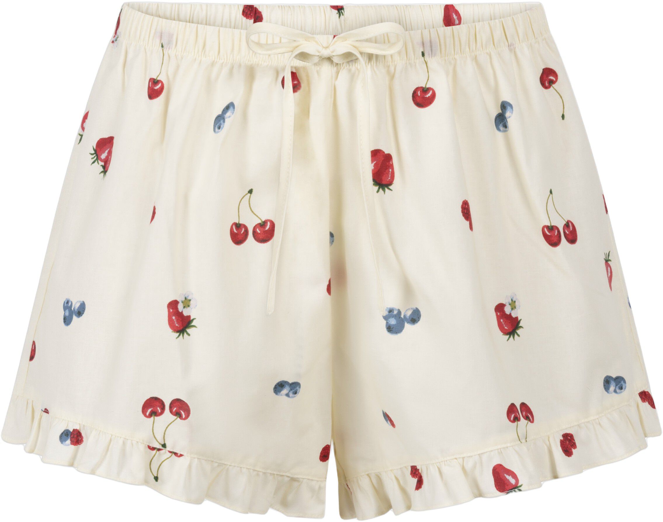 SHORT WOVEN RUFFLE FRUIT