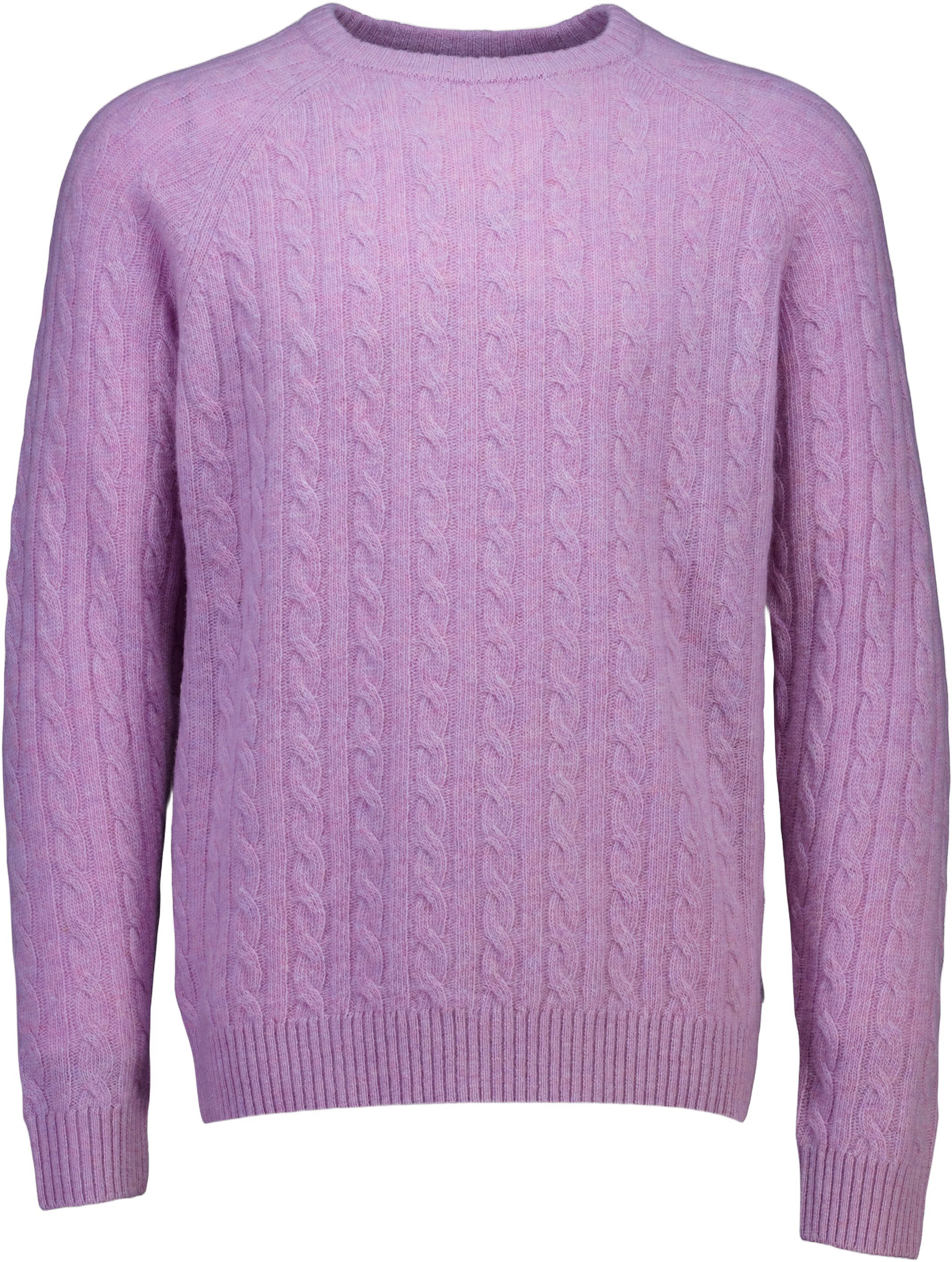 Lambswool raglan cable o-neck