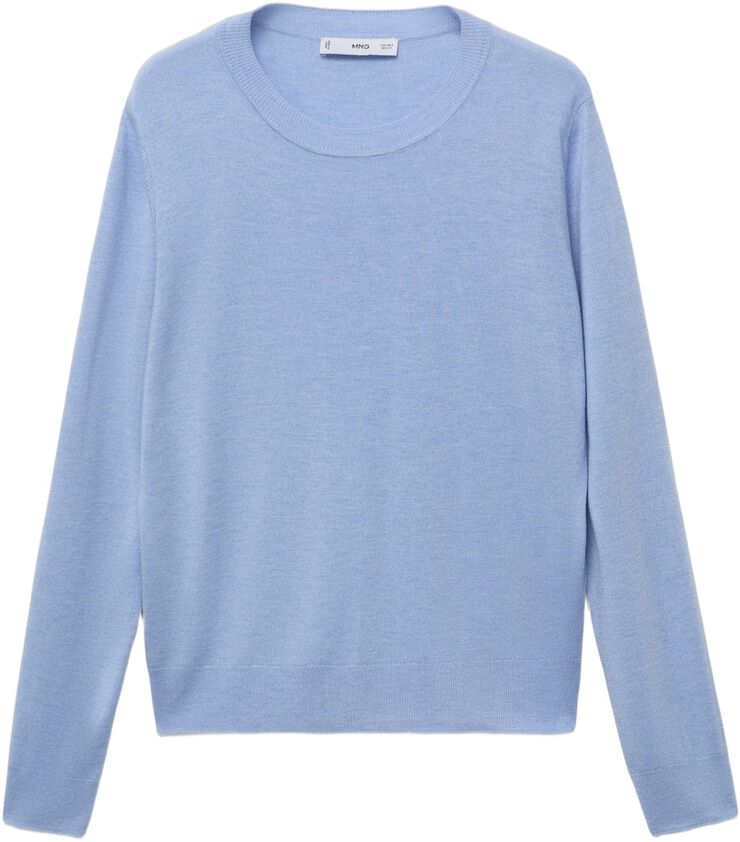 Fine-knit crew-neck sweater