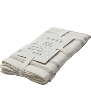 LINEN/HVID-NATUR, MUNDSERVIET, SÆT