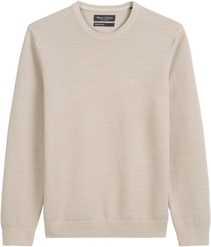 Crewneck, cotton slub, piqué struct