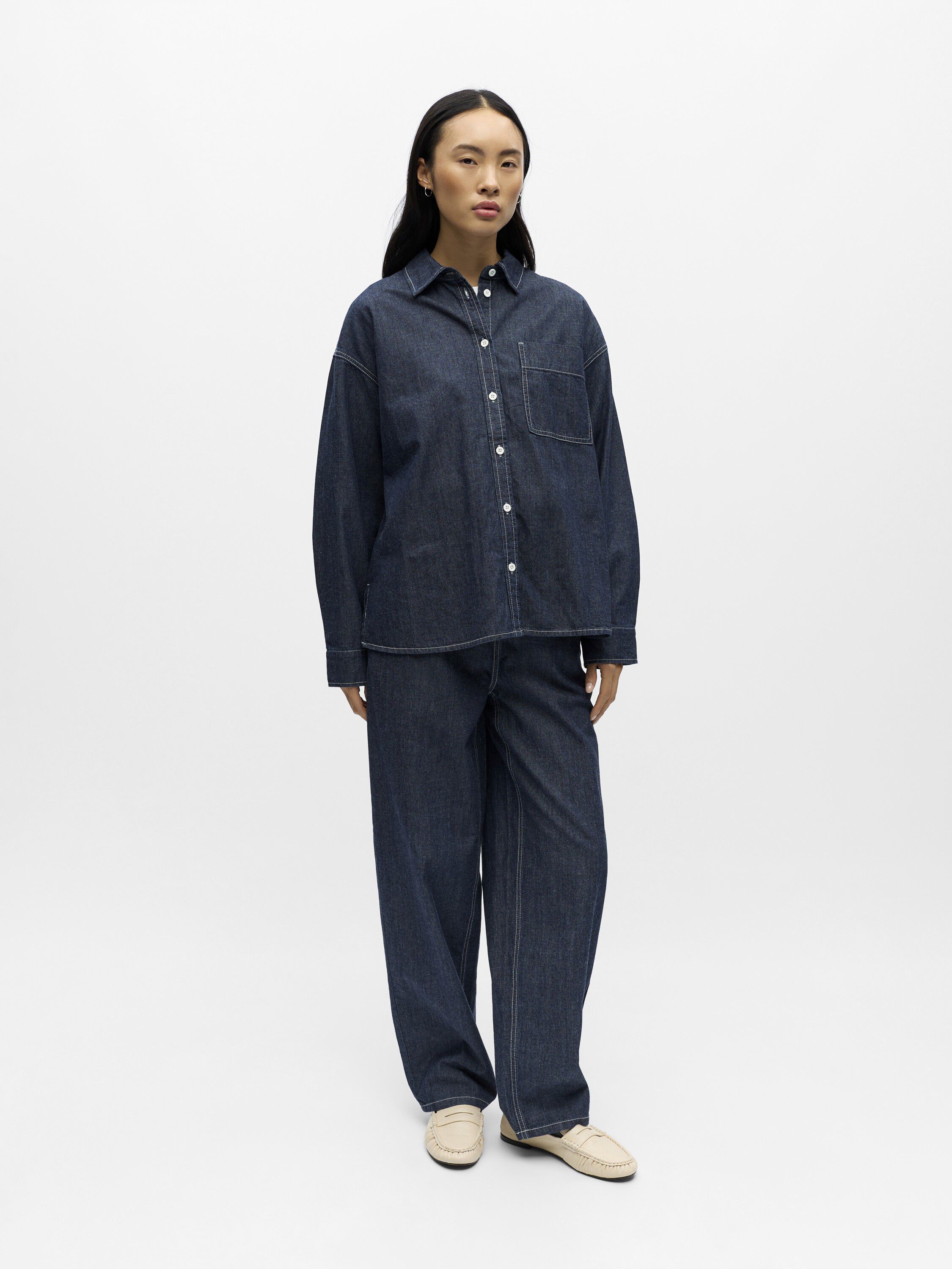 OBJGINA L/S LO DENIM SHIRT NOOS