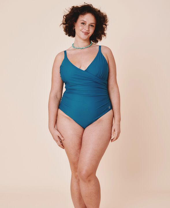 Medewi draperet badedragt - Cartel Blue