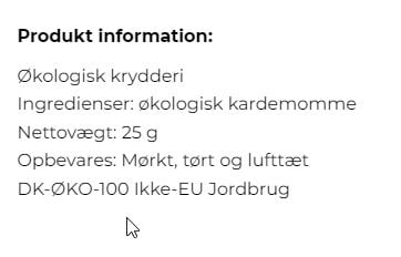 Kardemomme, hel, gr&oslash;n