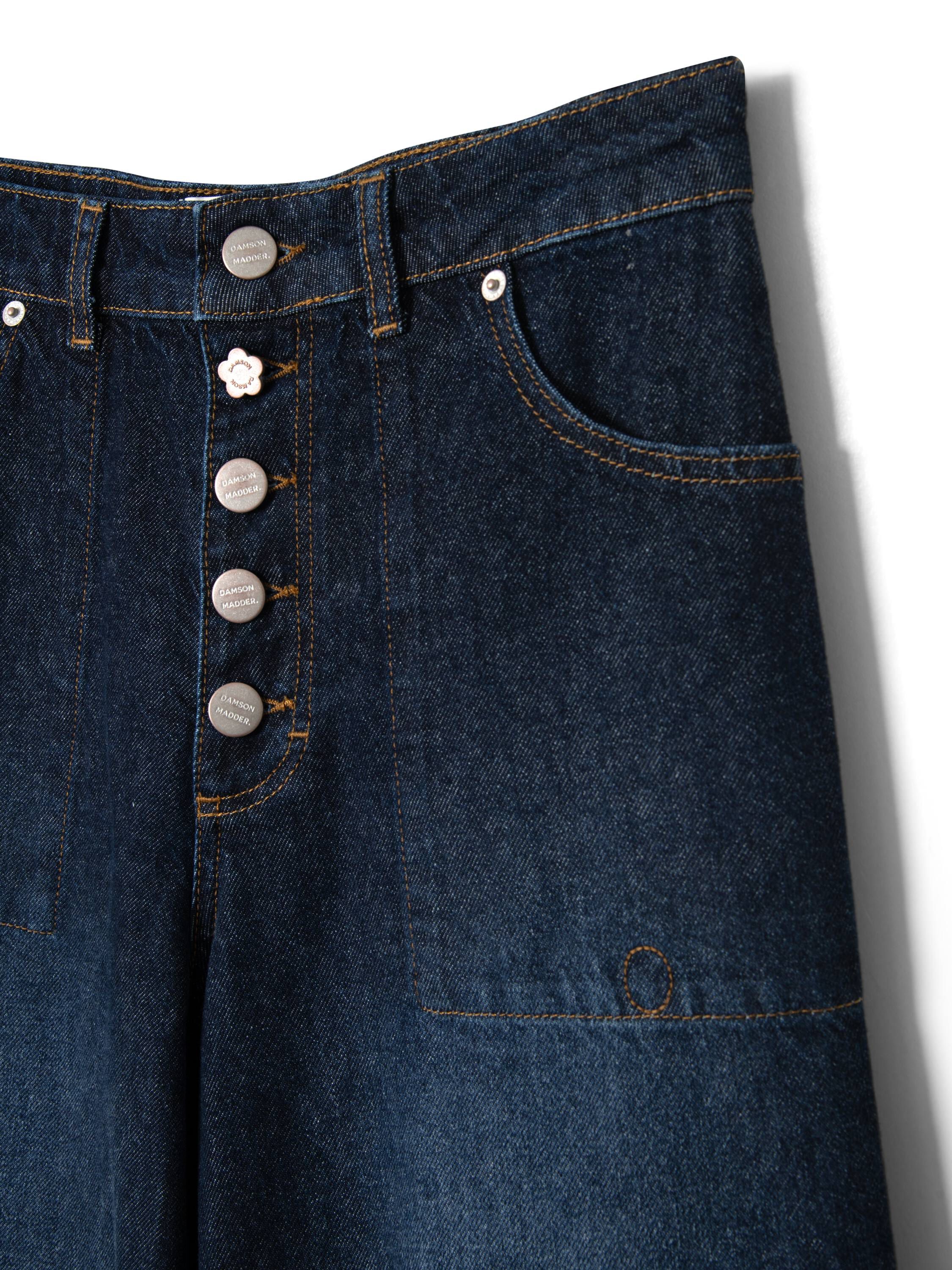 GIGI BAGGY WIDE TURN-UP JEANS - RINSE SLATE WASH