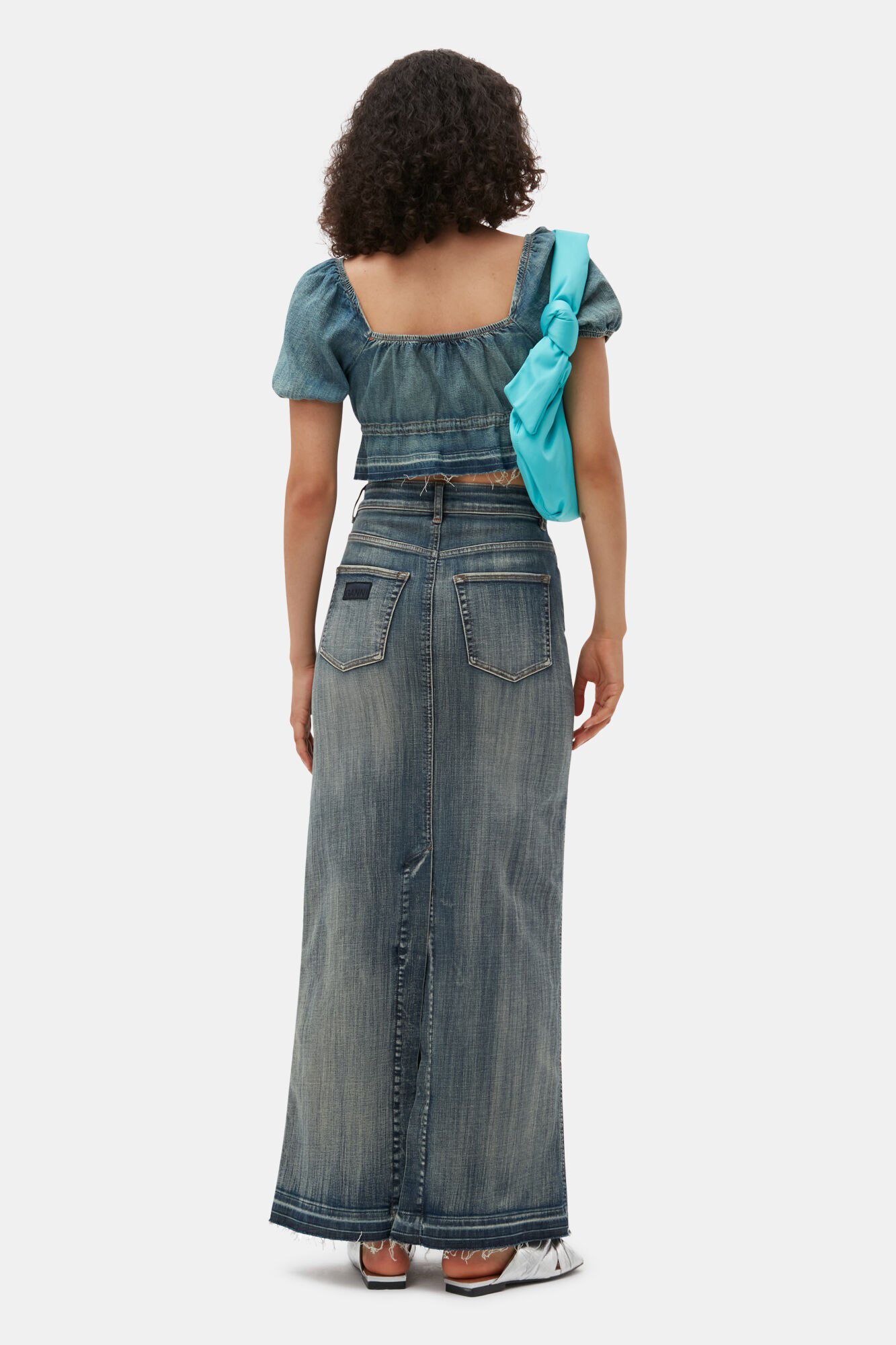 トップス GANNI/Tint Edge Denim Puff Sleeve Top GANNI Women's' Tint Edge Denim Puff Sleeve Top in Blue | LN-CC®