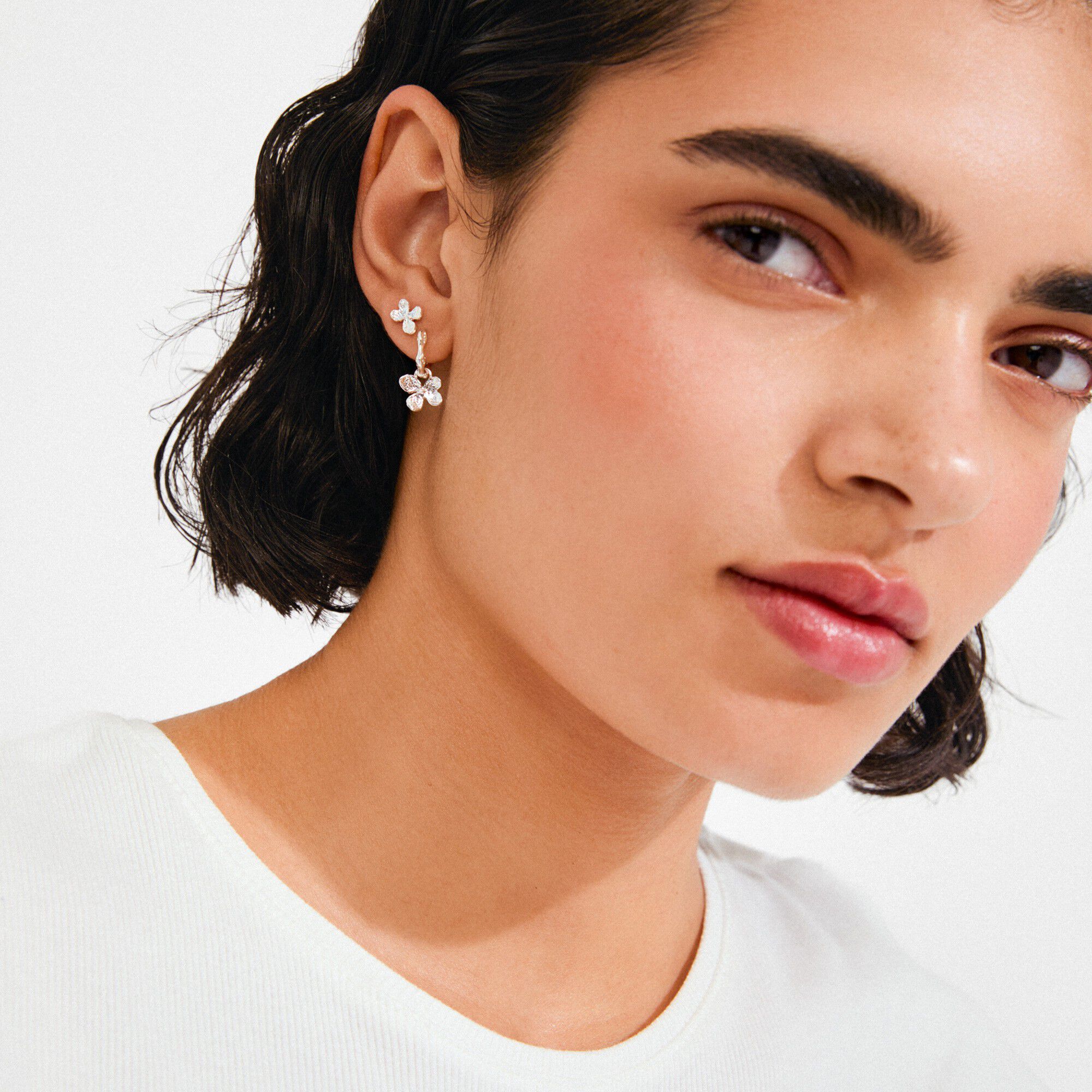 AJANI earrings 2-in-1 set, silver-plated