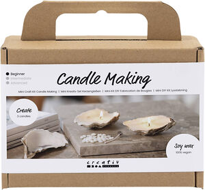 Mini DIY Kit Lysstøbning , Soyalys i østersskaller