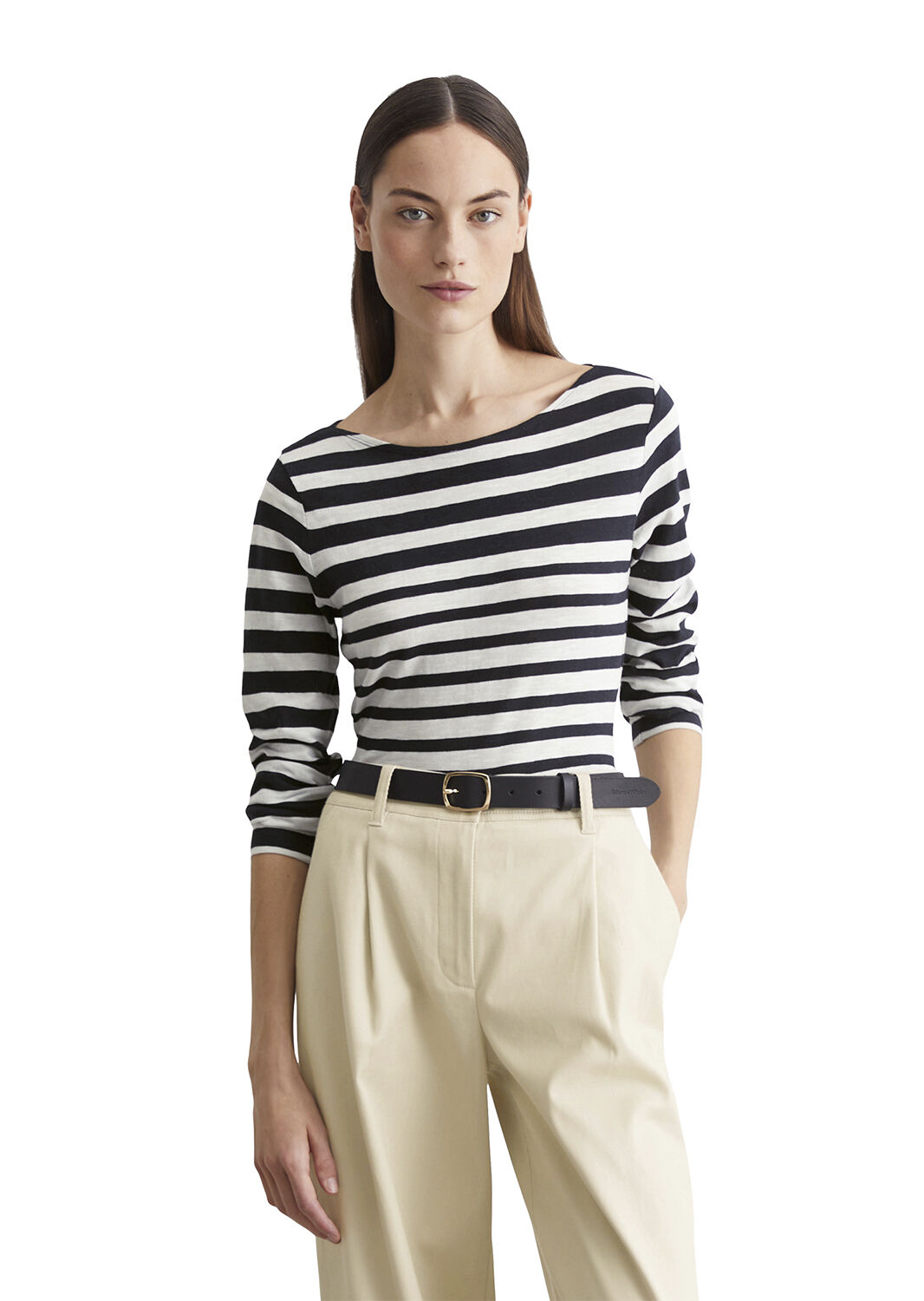 T-shirt, long sleeve, boat neck, st