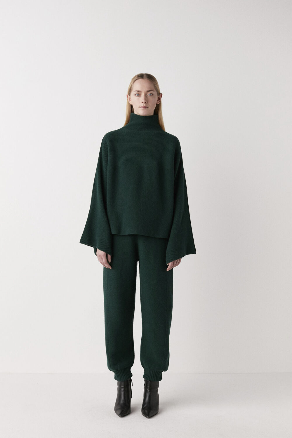 Eco merino ribbed wide sleeve