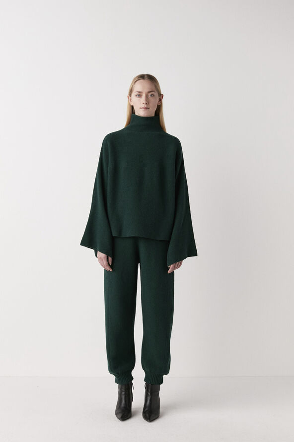 Eco merino ribbed wide sleeve