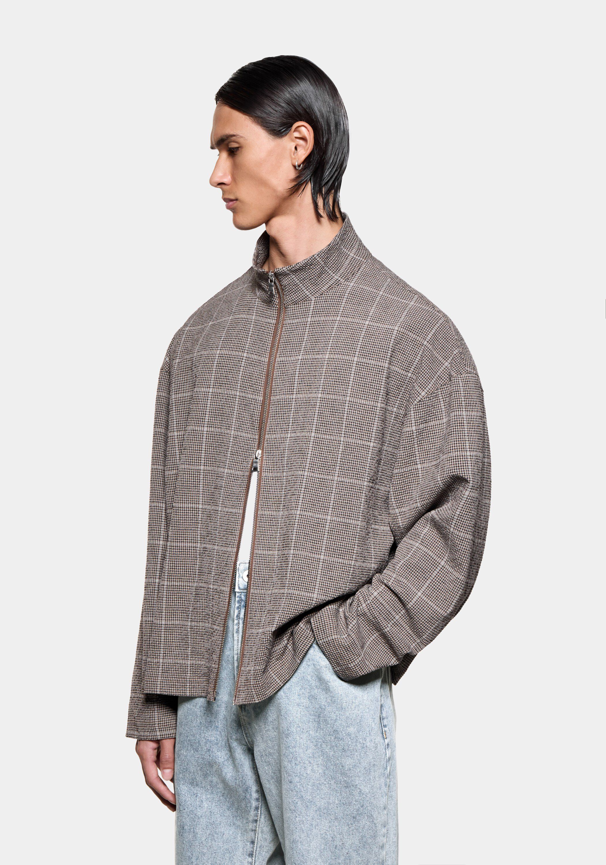 SEERSUCKER CHECK TRACK JACKET