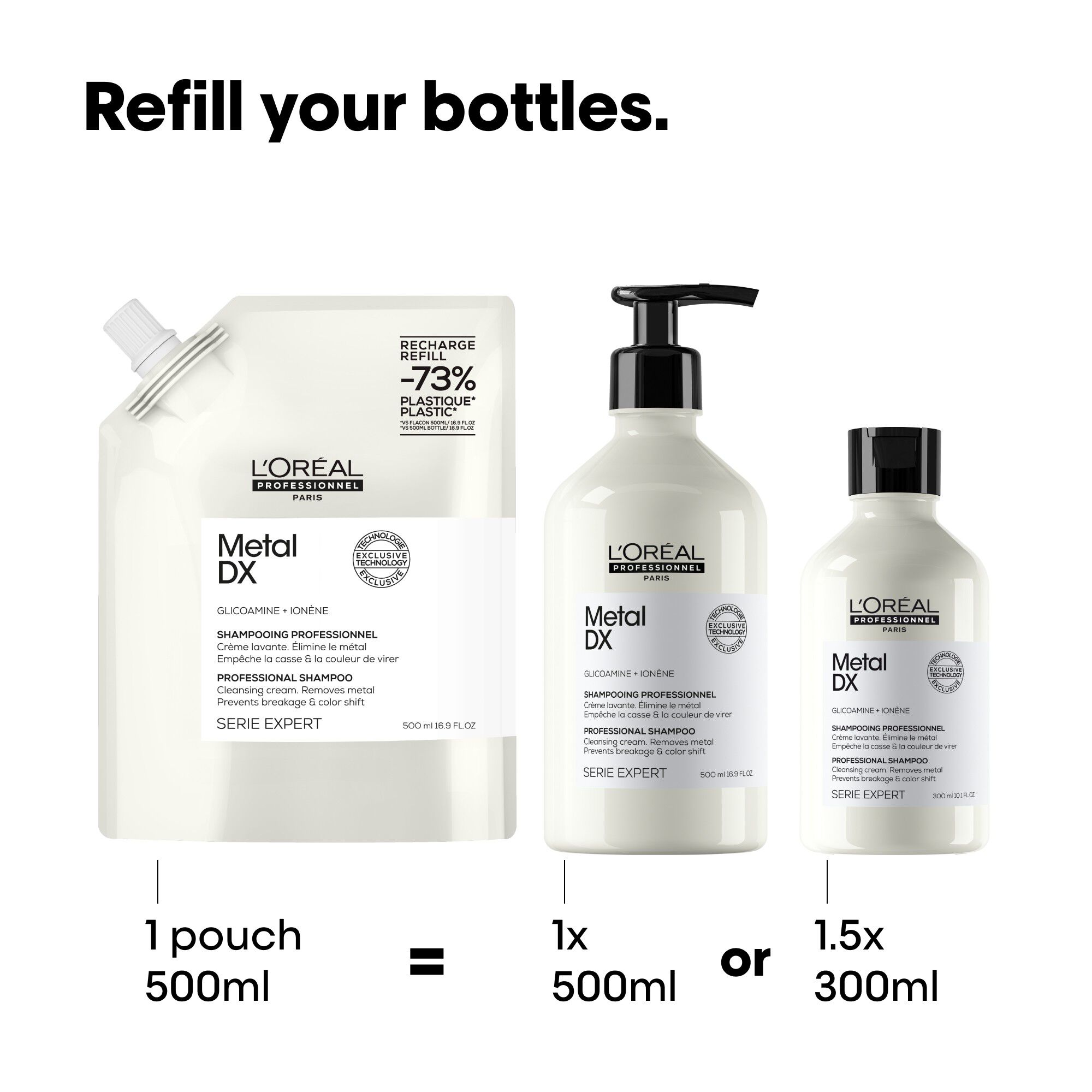 L'Or&eacute;al Professionnel Metal DX Shampoo Refill 500ml