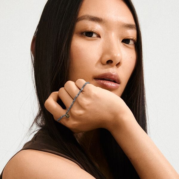 INDIE bracelet dusty blue, gold-plated