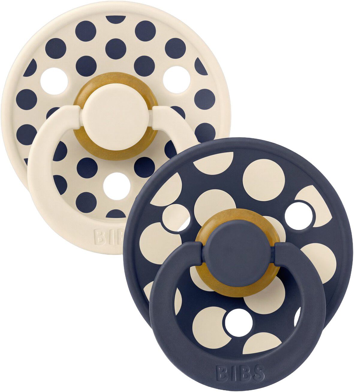 BIBS Pacifier Studio Colour 2 PACK Polka Mix Latex Size 1 Iv