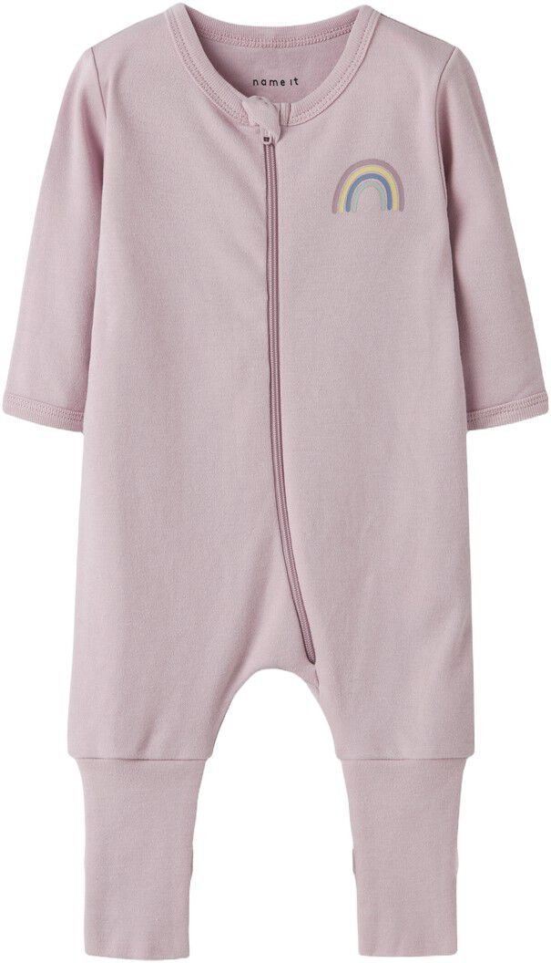 NBFNIGHTSUIT 2P ZIP FF JET RAINBOW