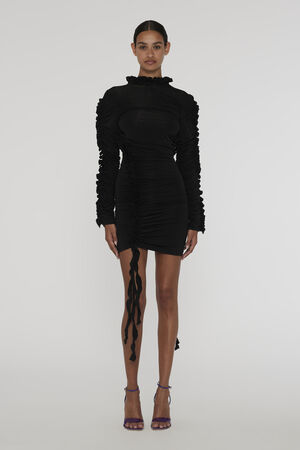 Slinky Mini Ruffle Dress