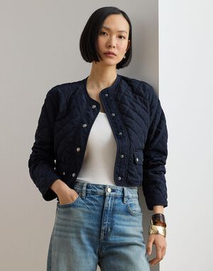 Diamond-Quilted Cropped Jacket