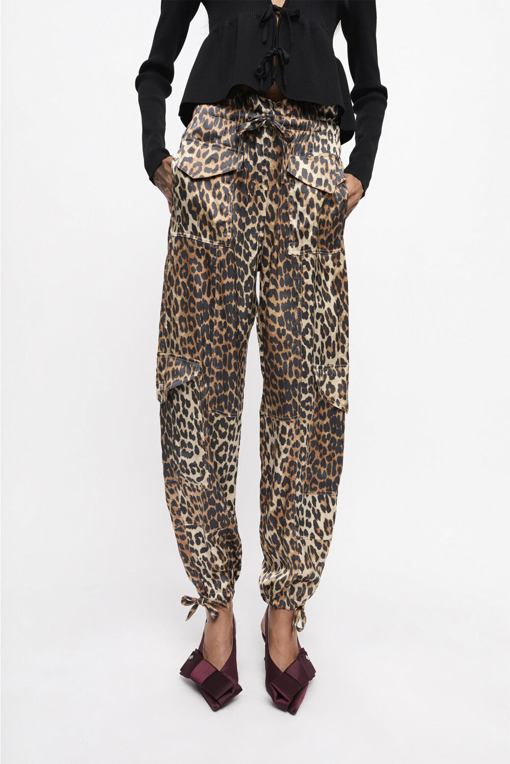 Printed Satin Pants