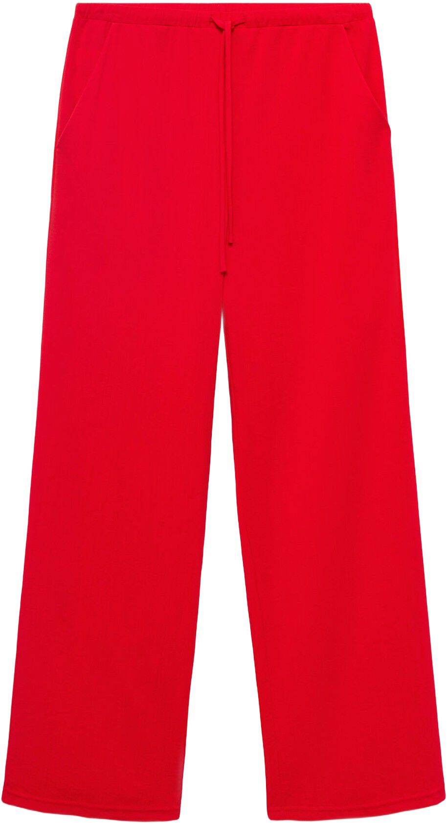 Drawstring straight trousers