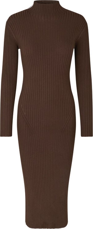 Long Sleeve Turtleneck Knit Dress, 2324 Viscose Rib