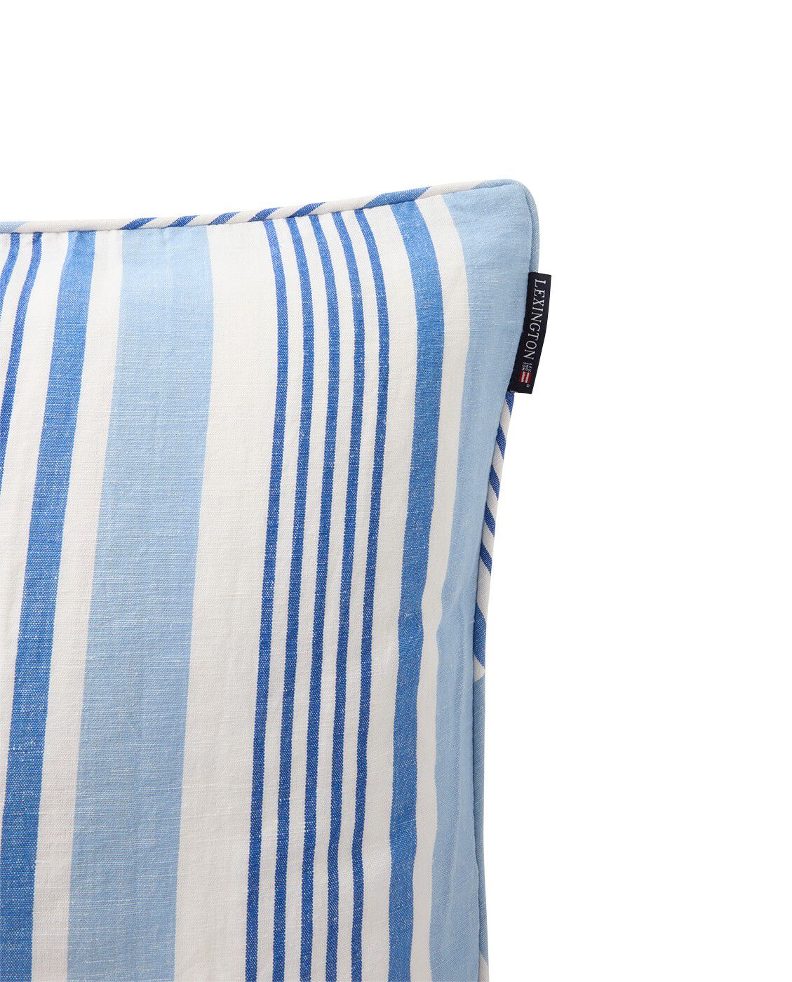 Stribet pudebetr�k i linned/bomuld mix