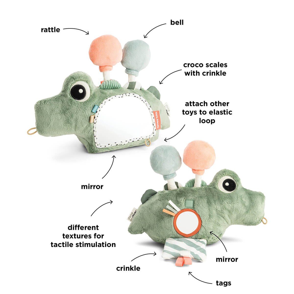 Aktivitets gulvspejl Croco Gr&oslash;n