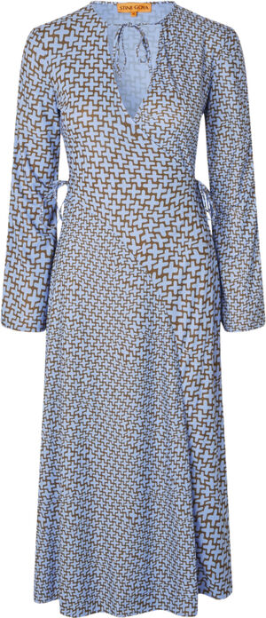 2245 Dry Jersey, Long Sleeve Wrap Tie Dress